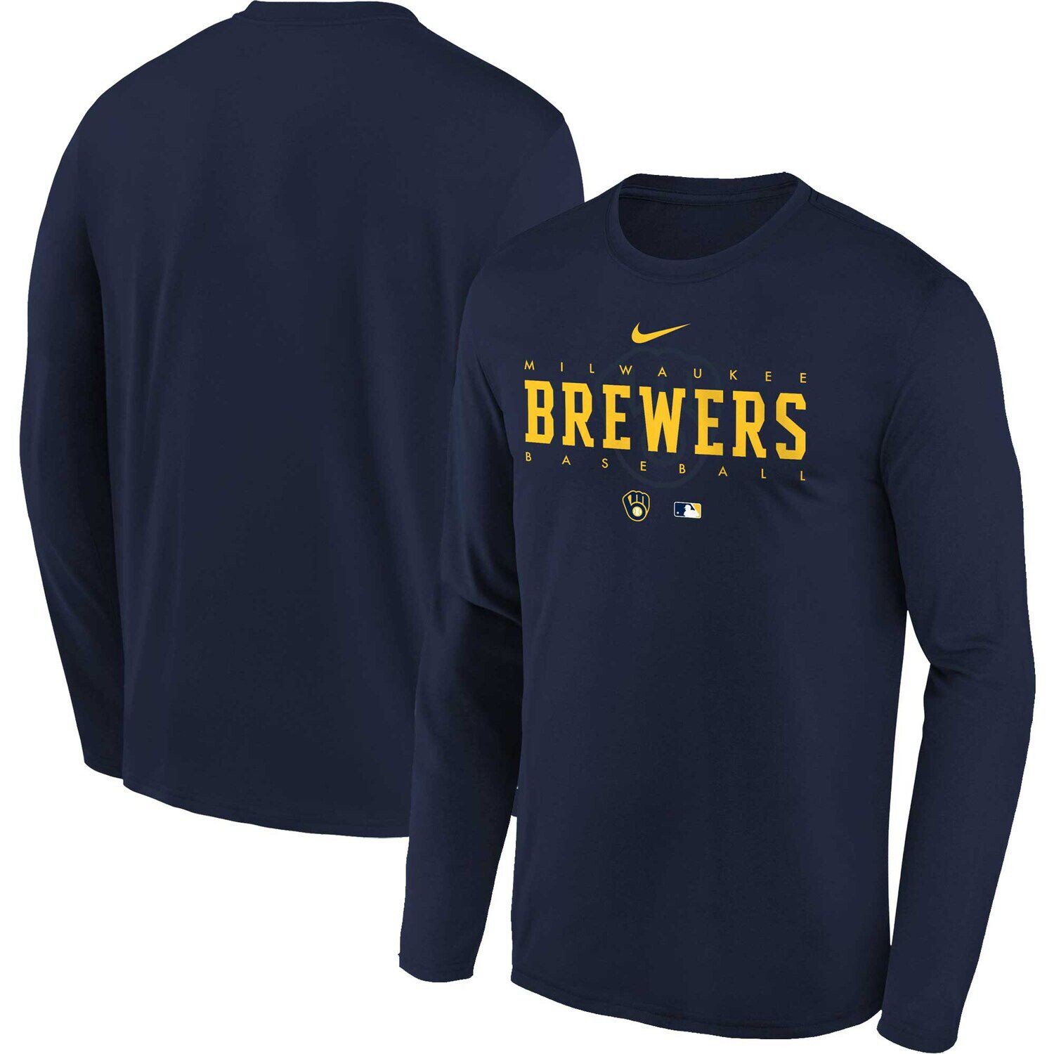 

Молодежная футболка с длинными рукавами Nike Milwaukee Brewers Authentic Collection Legend Performance Nike