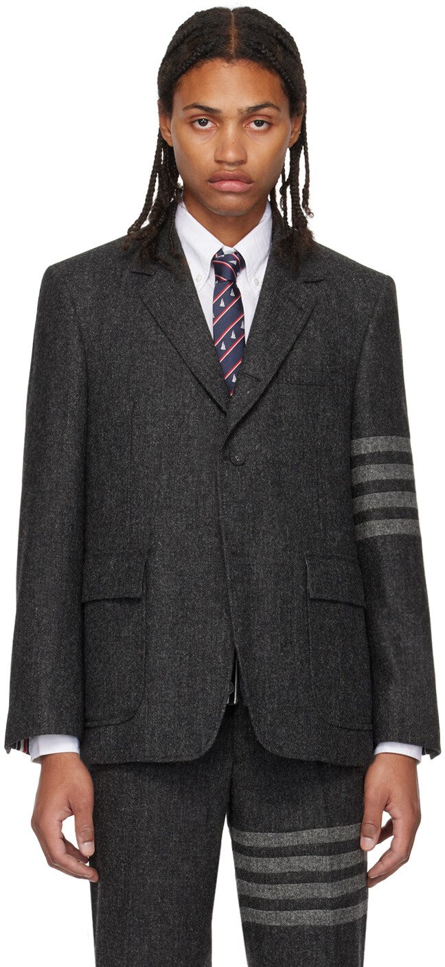 

Серый пиджак с четырьмя полосками Thom Browne