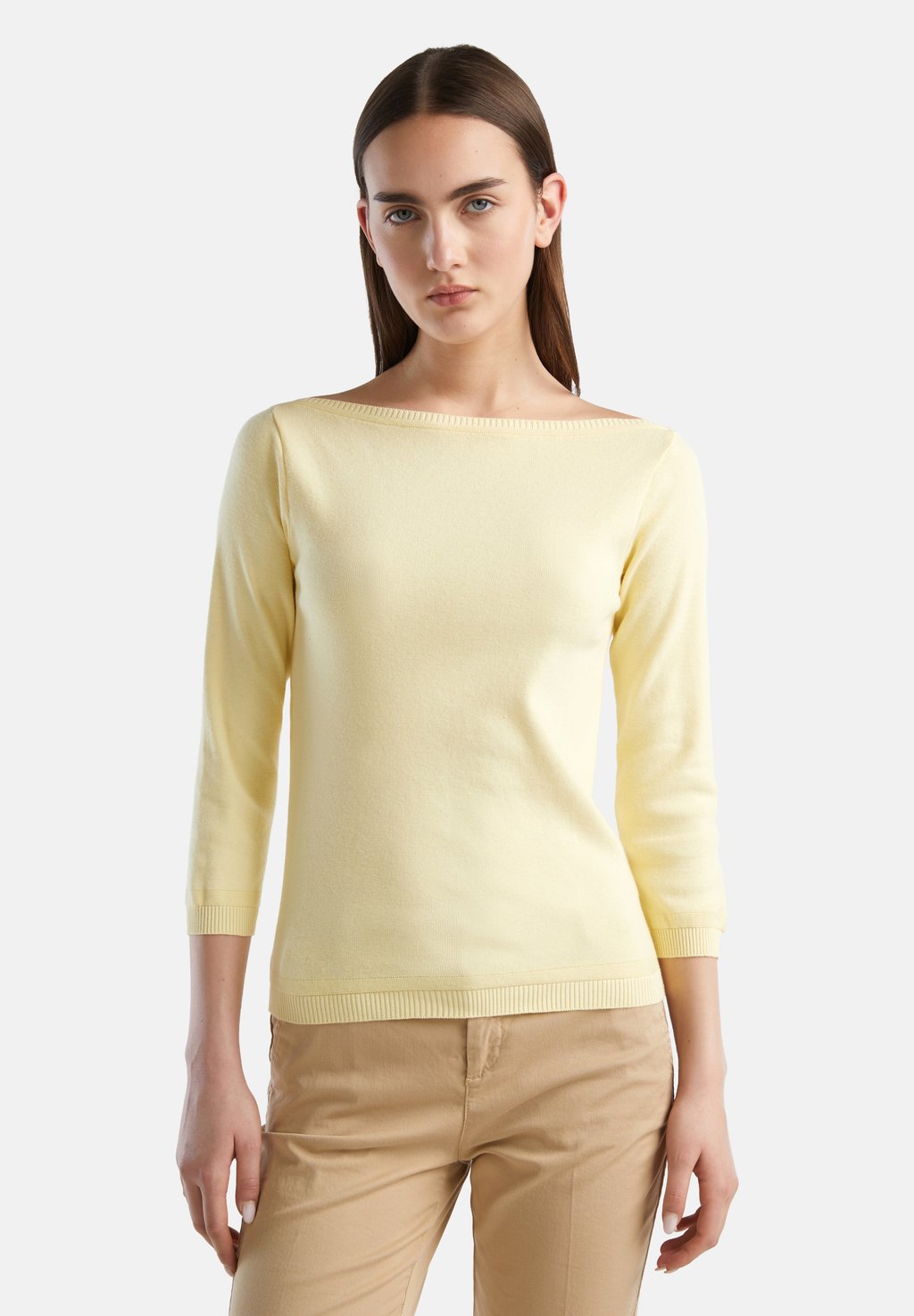 

Вязаный свитер BOAT NECK United Colors of Benetton, цвет yellow