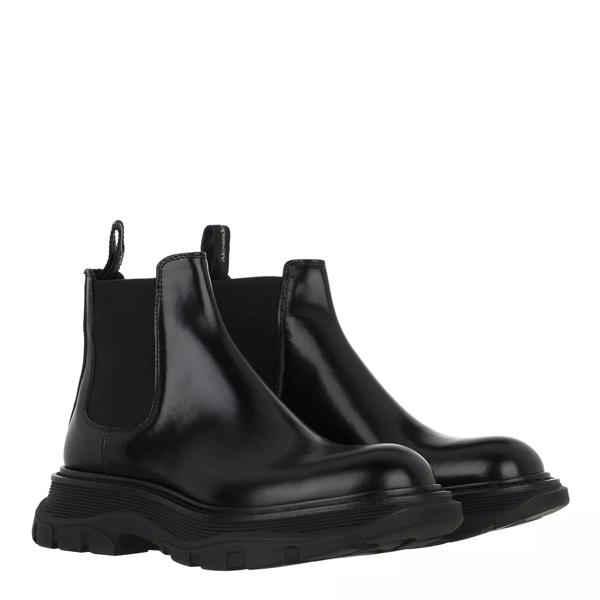 Ботинки bootie smooth leather Alexander Mcqueen, черный цена и фото