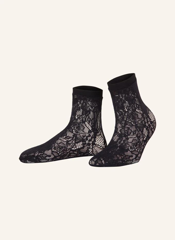 Прозрачные носки floral net socks Wolford, черный