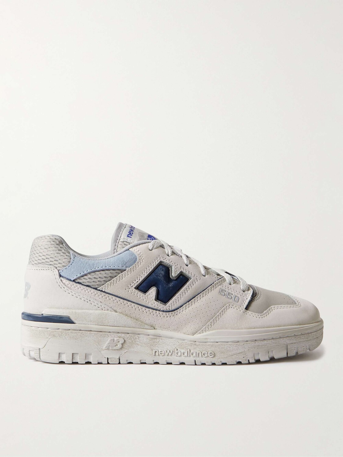 

Кожаные кроссовки 550 с отделкой из сетки и нубука NEW BALANCE, серый