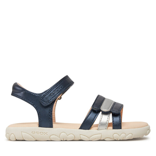 

Сандалии Geox J Sandal Haiti Girl J458ZD 000NF C0673 S Navy/Silver, серебристый/темно-синий