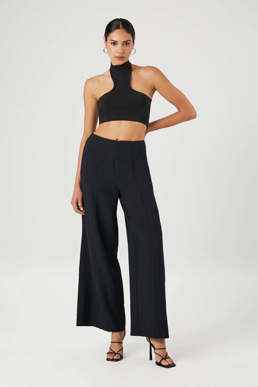 

Широкие креповые брюки Forever 21, черный