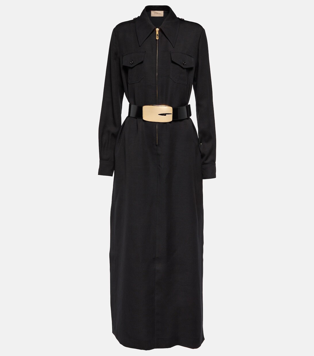 

Платье макси с поясом GUCCI, черный
