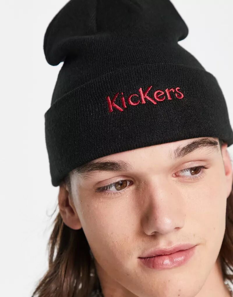 Черная шапка Kickers с вышитым логотипом