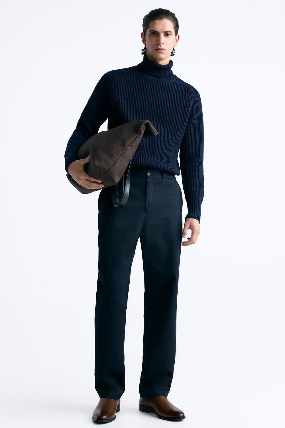 

Ботинки челси с осторочным носком ZARA, темно-загар