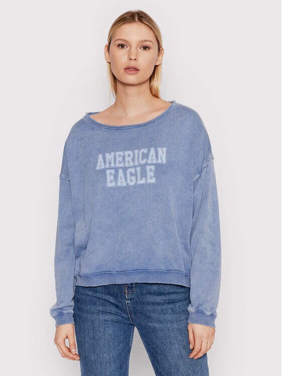 Толстовка оверсайз American Eagle, синий цена и фото