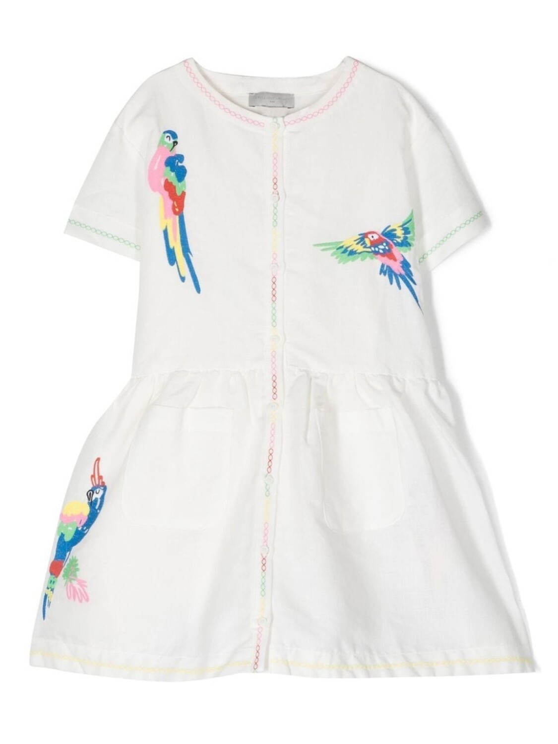 

Платье-рубашка с вышивкой Stella McCartney Kids, белый
