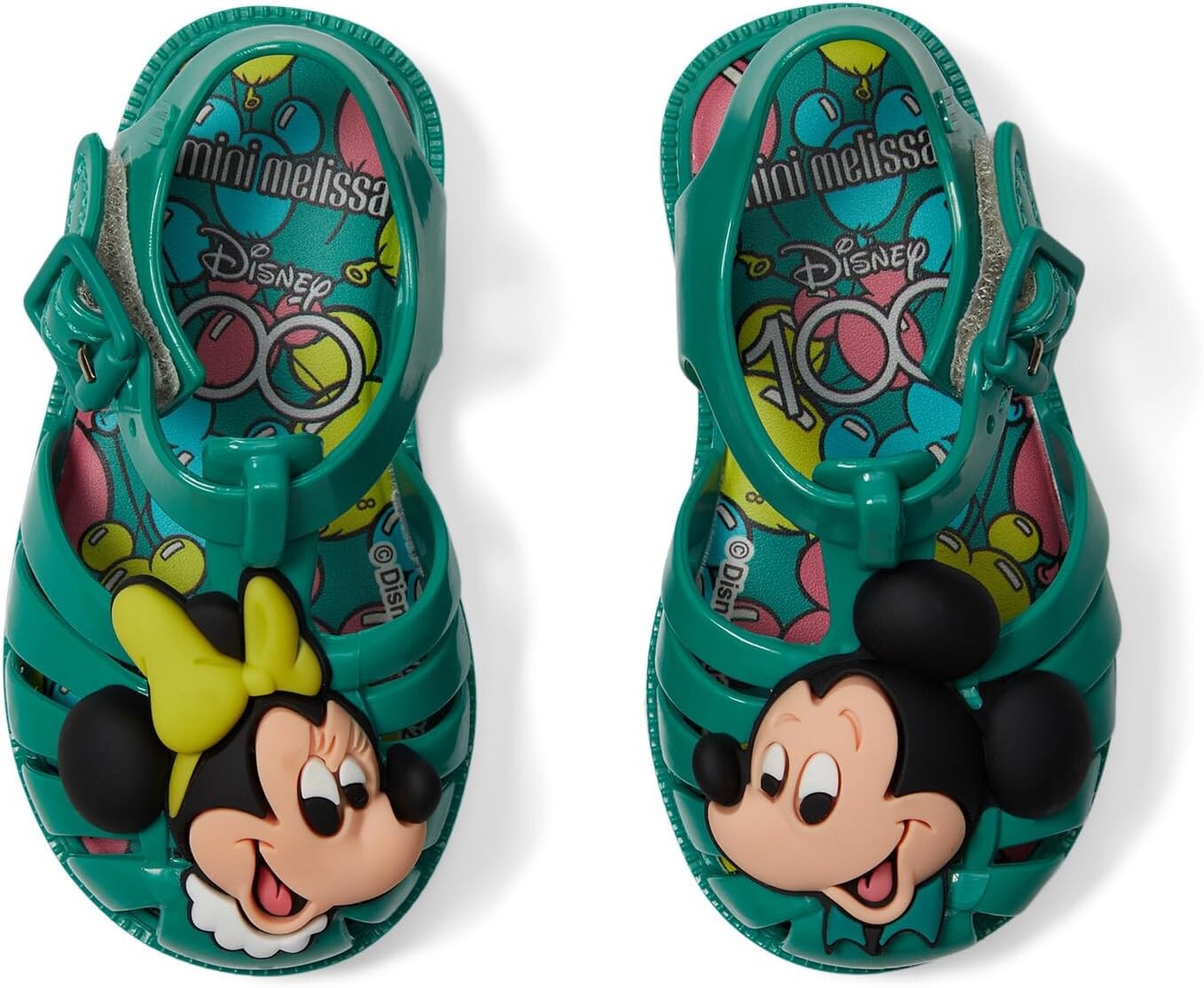 

Сандалии на плоской подошве Pos+Disney 100 BB Mini Melissa, зеленый