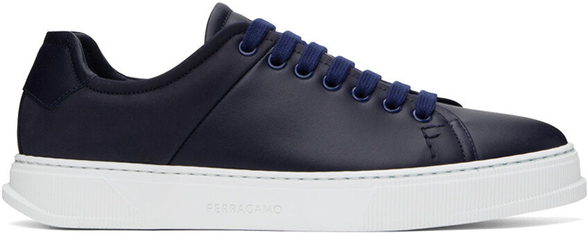 

Темно-синие низкие кроссовки Ferragamo, цвет Bleu marine