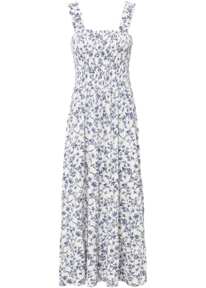 Платье миди из экологически чистой вискозы Bodyflirt, белый фото