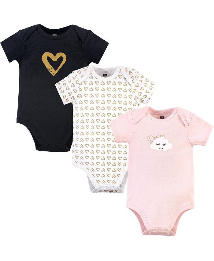 

Хлопковые боди для маленьких девочек, 3 шт., Dream Love Hudson Baby, розовый
