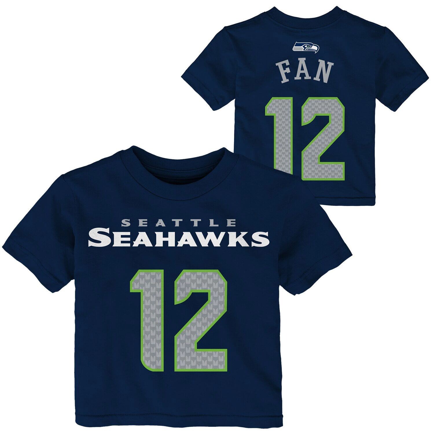 

Темно-синяя футболка с именем и номером для дошкольников College Seattle Seahawks Mainliner Outerstuff