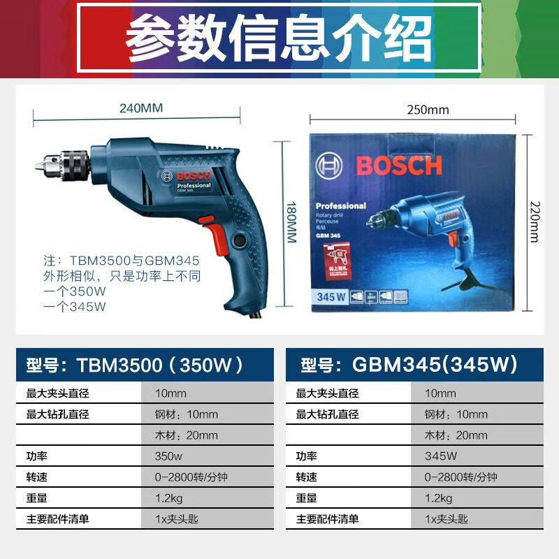 Дрель электрическая Bosch GBM400 + сверло, бита