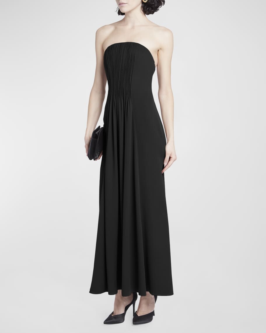 

Плиссированное платье без бретелек Giorgio Armani