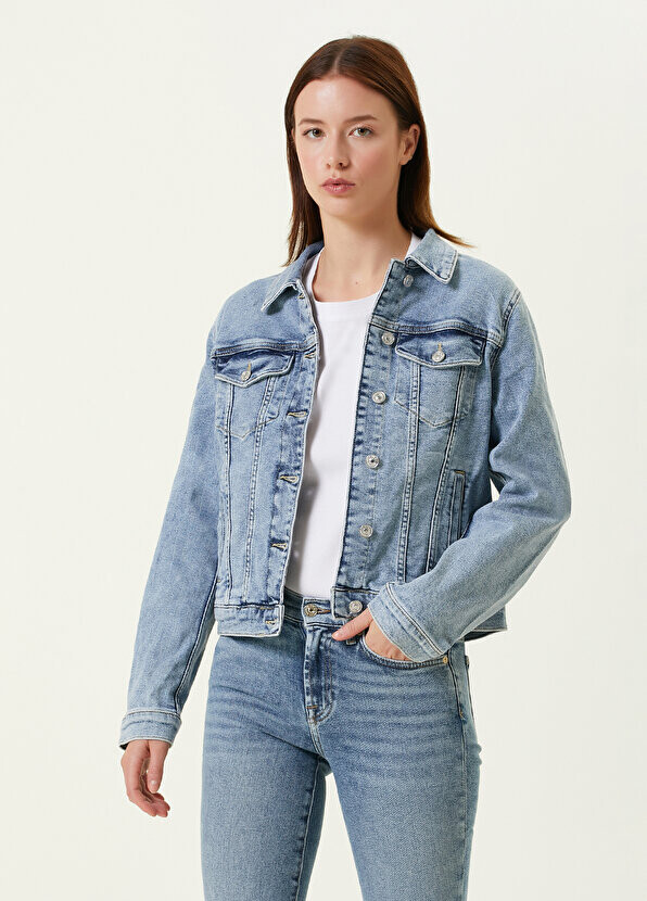

Синяя джинсовая куртка 7 For All Mankind, Синий