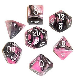

Аксессуары Chessex Chessex Dice Set: Gemini Black-Pink w/White (7)