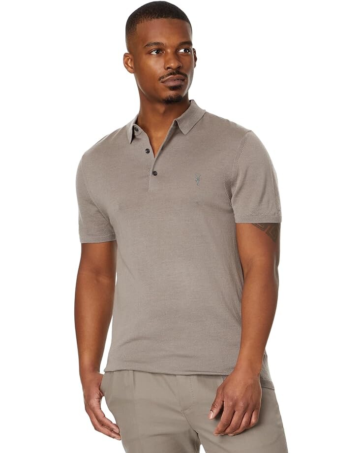 

Поло AllSaints Mode Merino ss, коричневый
