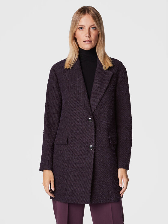 Переходное пальто стандартного кроя Sisley, фиолетовый канва zweigart 3256 bellana 52%хл 48%виск col 618 шир140 20ct