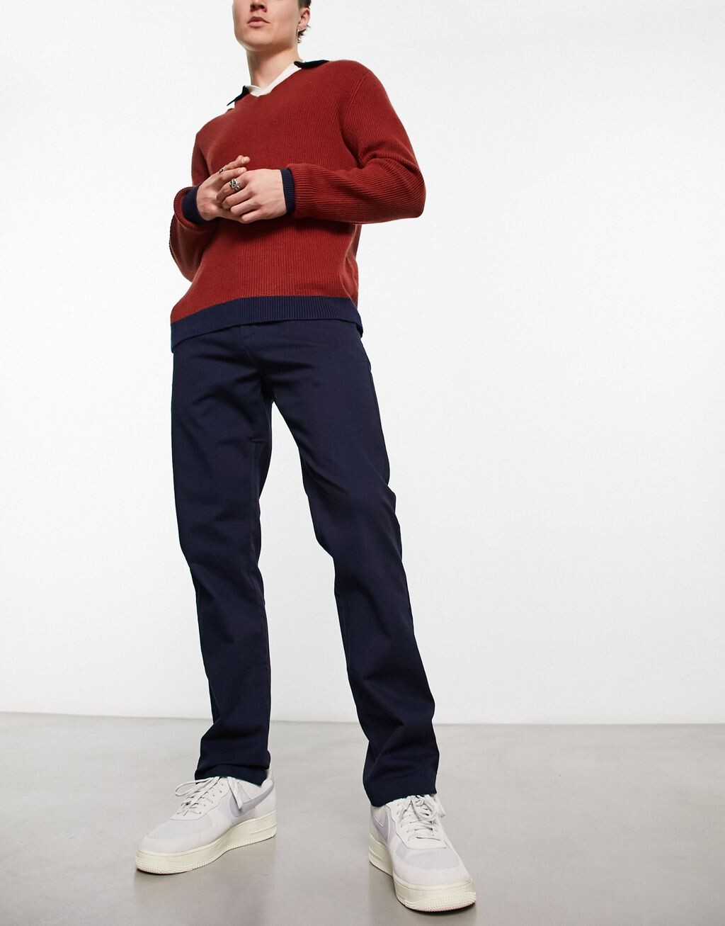 

Темно-синие узкие эластичные брюки чинос Ben Sherman, Синий