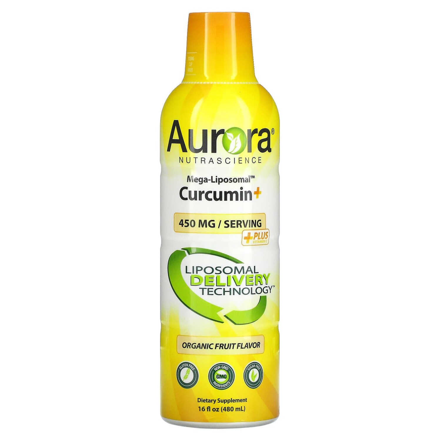 

Mega-Liposomal Curcumin+, мега липосомальный куркумин, со вкусом органических фруктов, 600 мг, 480 мл (16 жидк. унций), Aurora Nutrascience