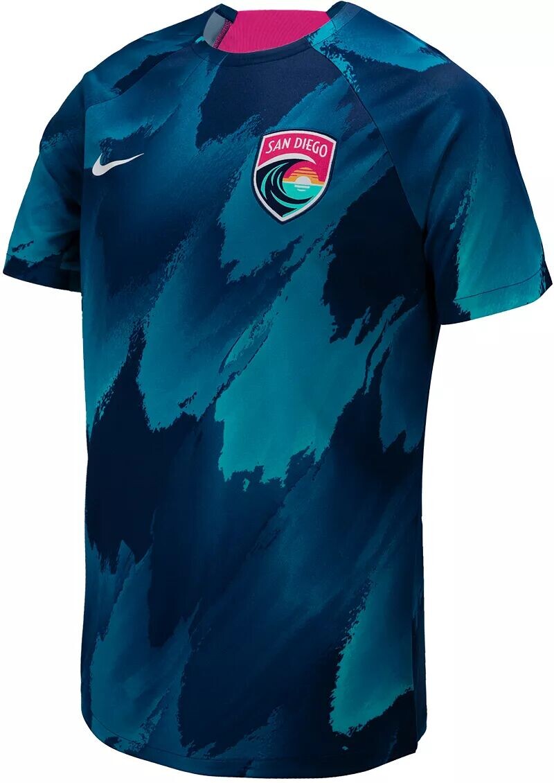 

Синяя предматчевая майка Nike Adult San Diego Wave FC 2024