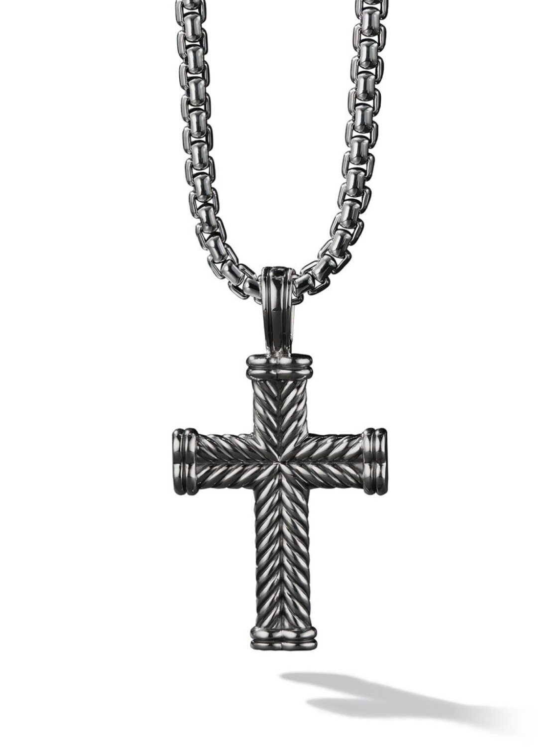 

Серебряная подвеска Chevron Cross David Yurman, серебряный