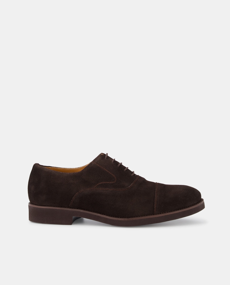 Мужские темно-коричневые туфли в английском стиле на шнуровке на светлой резиновой подошве Castellano, темно коричневый мужские черные кожаные туфли на шнуровке в английском стиле с прямым носком yanko черный