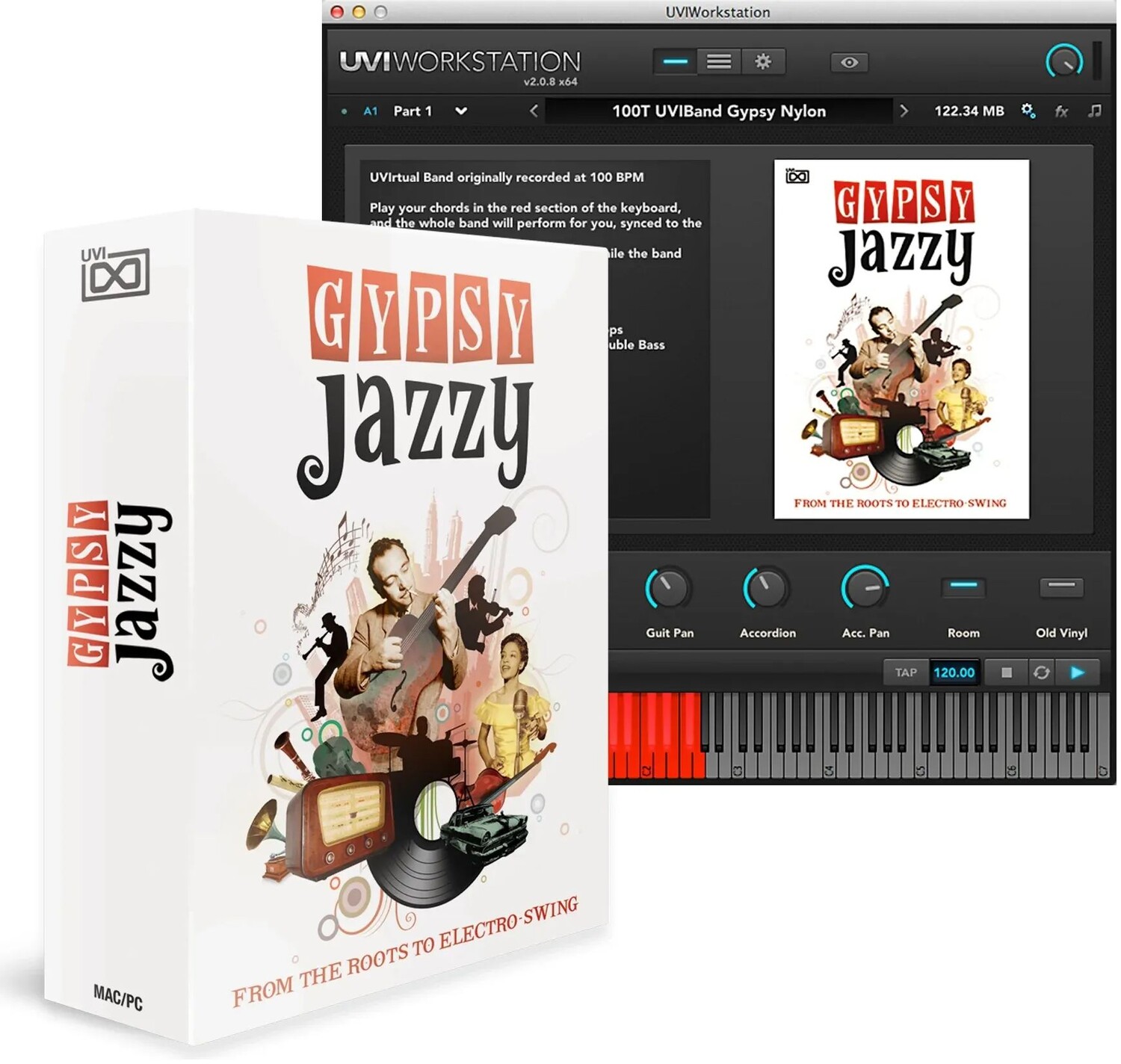 

Программное обеспечение для виртуальных инструментов UVI Gypsy Jazzy