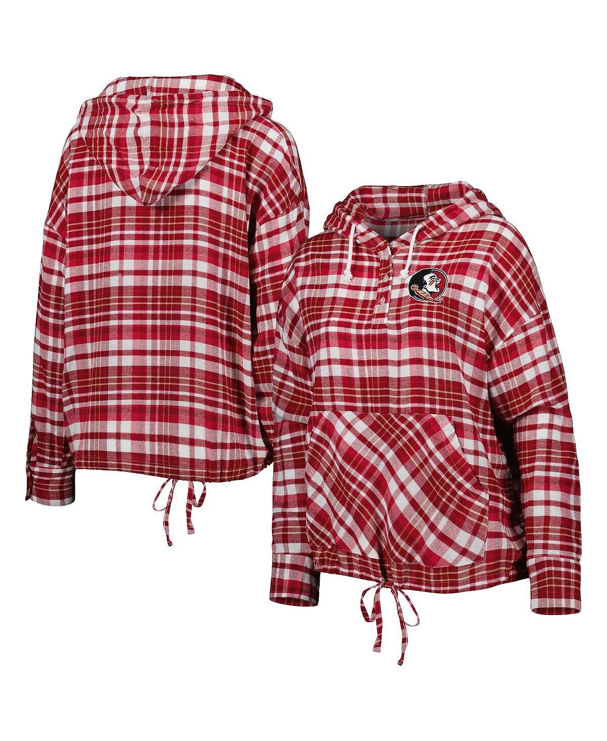 

Женский клетчатый пуловер с капюшоном Garnet Florida State Seminoles Mainstay Concepts Sport