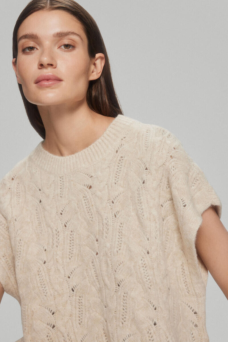 

Ажурный вязаный жилет Pedro del Hierro, бежевый