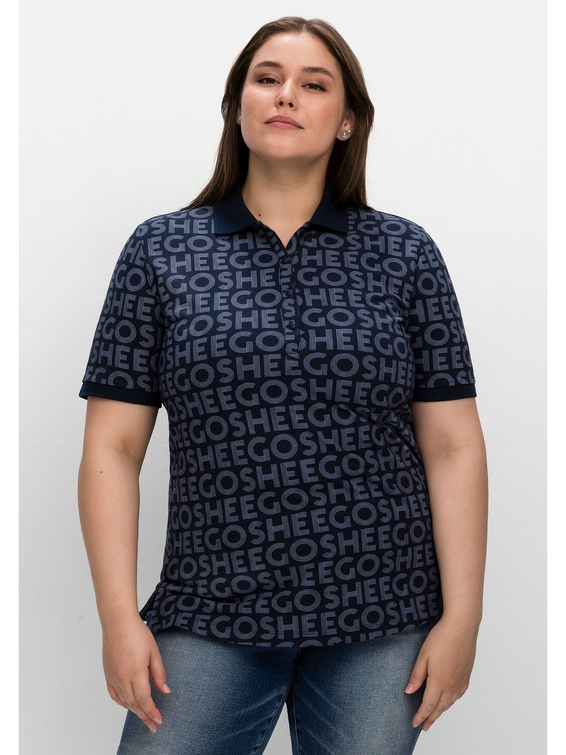 

Футболка sheego Polo, ночной синий
