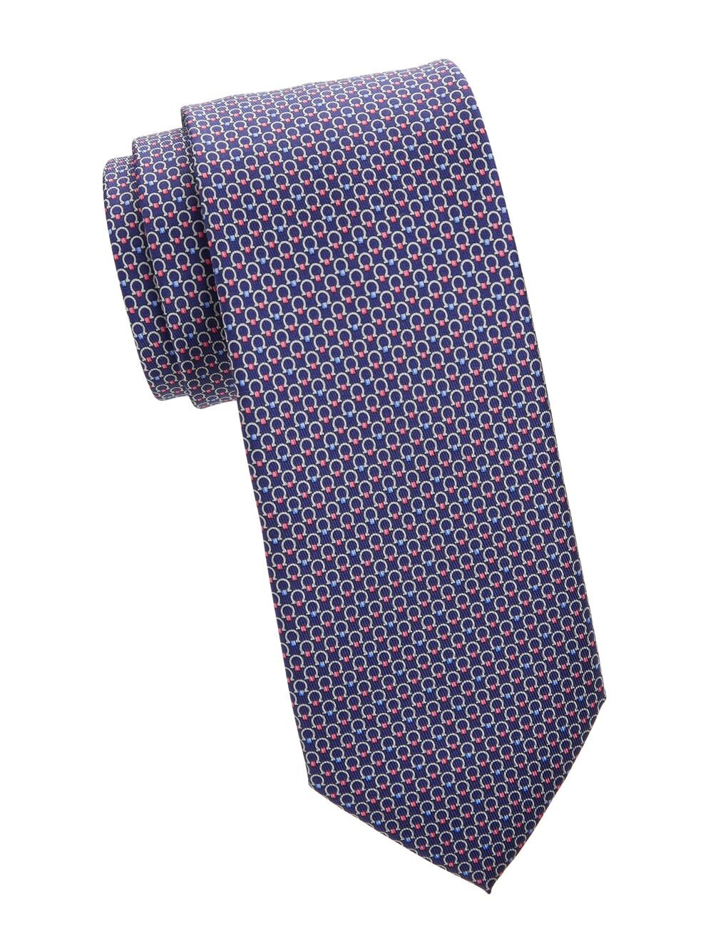 

Разноцветный шелковый галстук Gancini FERRAGAMO, нави