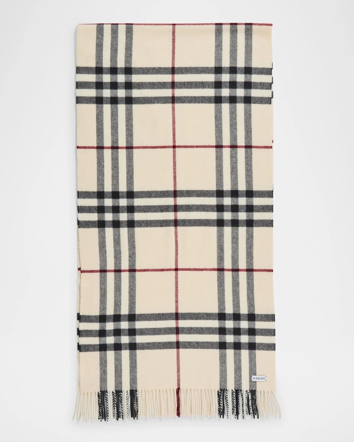 

Постиранный кашемировый шарф в клетку Giant Check Burberry, цвет Stone