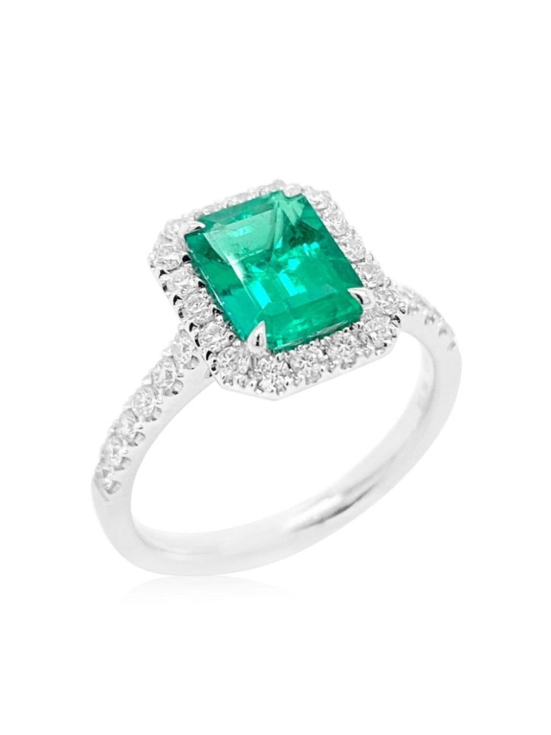 

Кольцо Colombian из платины с изумрудом и бриллиантами HYT Jewelry, серебряный