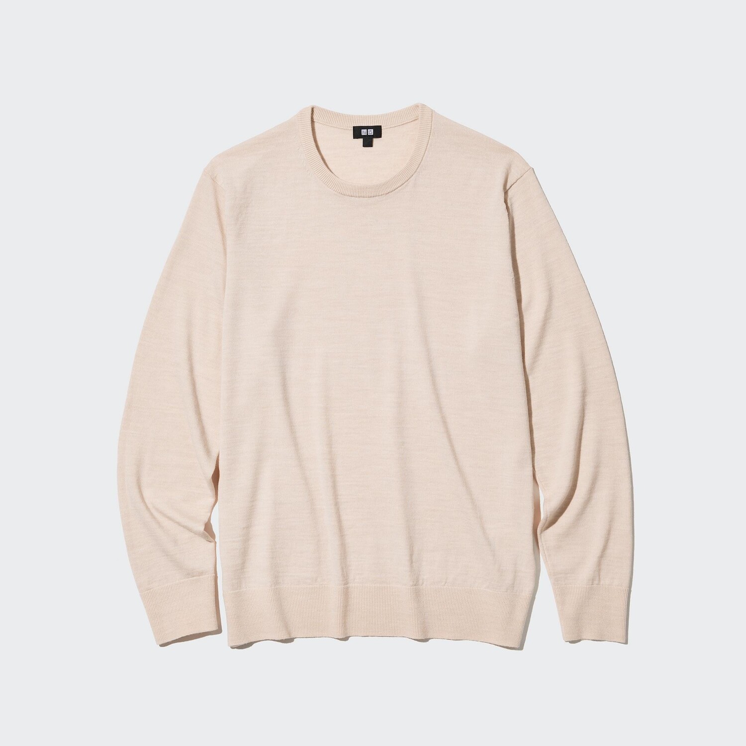 

Джемпер Uniqlo мужской с круглым вырезом из шерсти мериноса, бежевый
