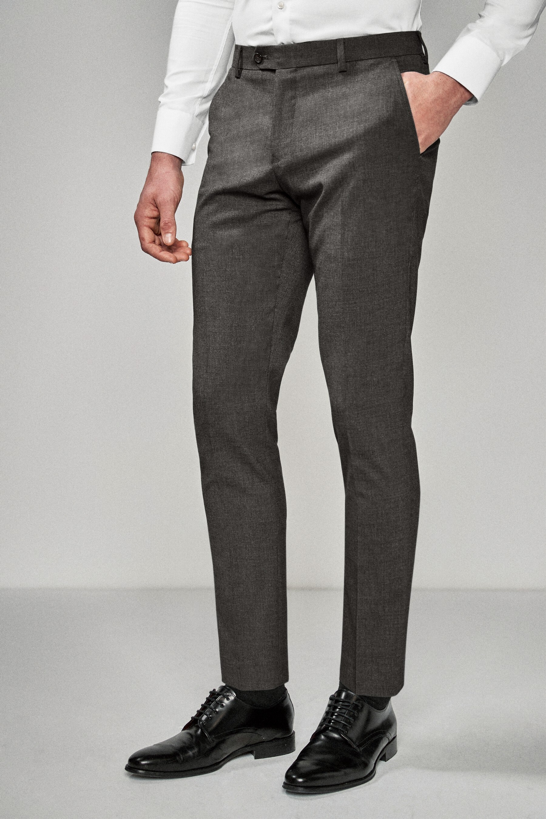 Меланжевый костюм с эластичными брюками Next, серый костюм с брюками патриция