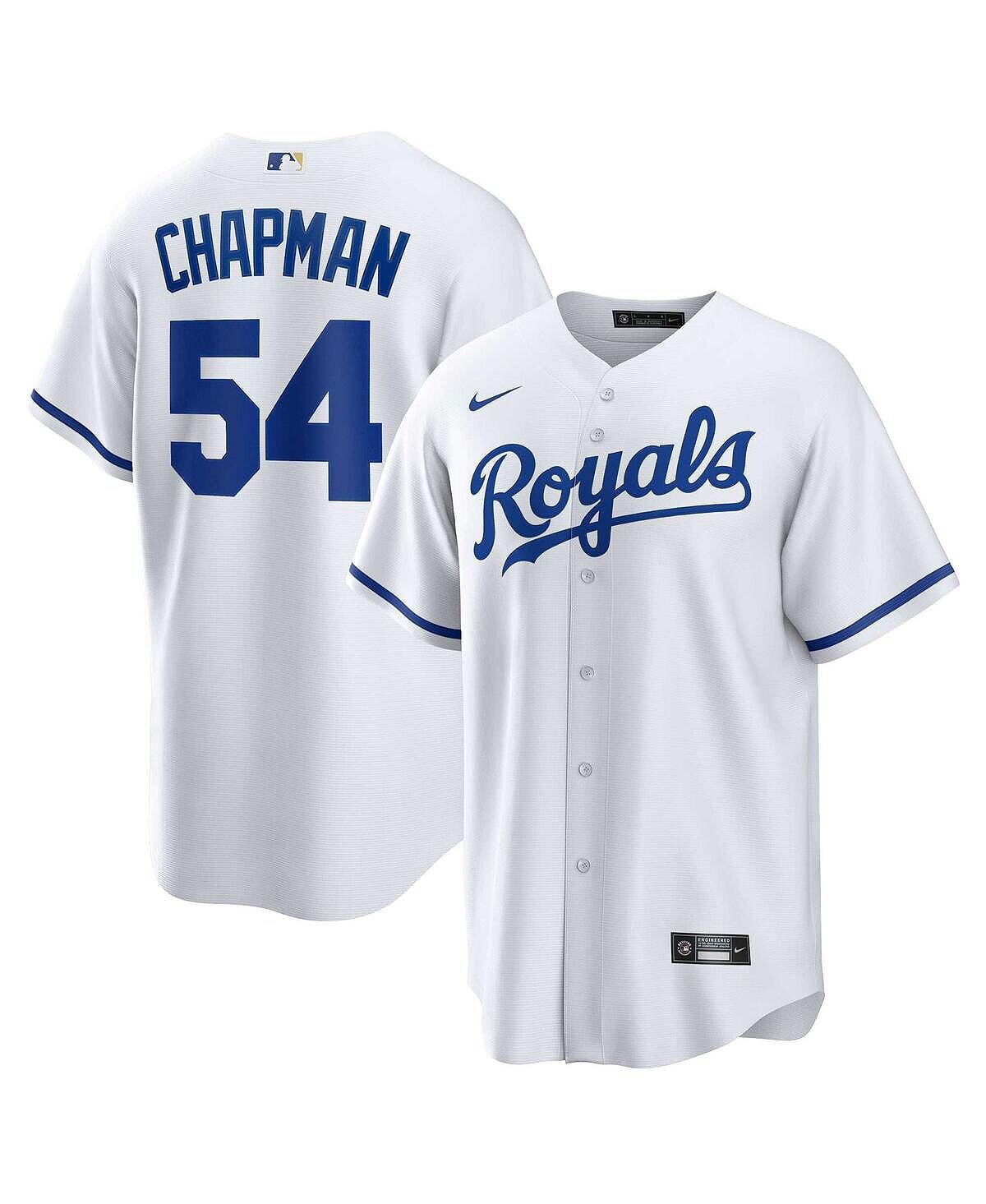 

Мужская белая футболка Aroldis Chapman Kansas City Royals Home Replica Player Nike