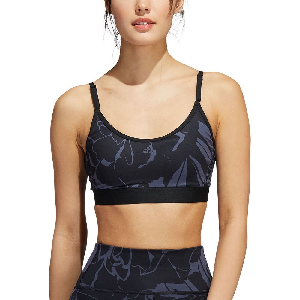

Спортивный бюстгальтер adidas Flower, черный