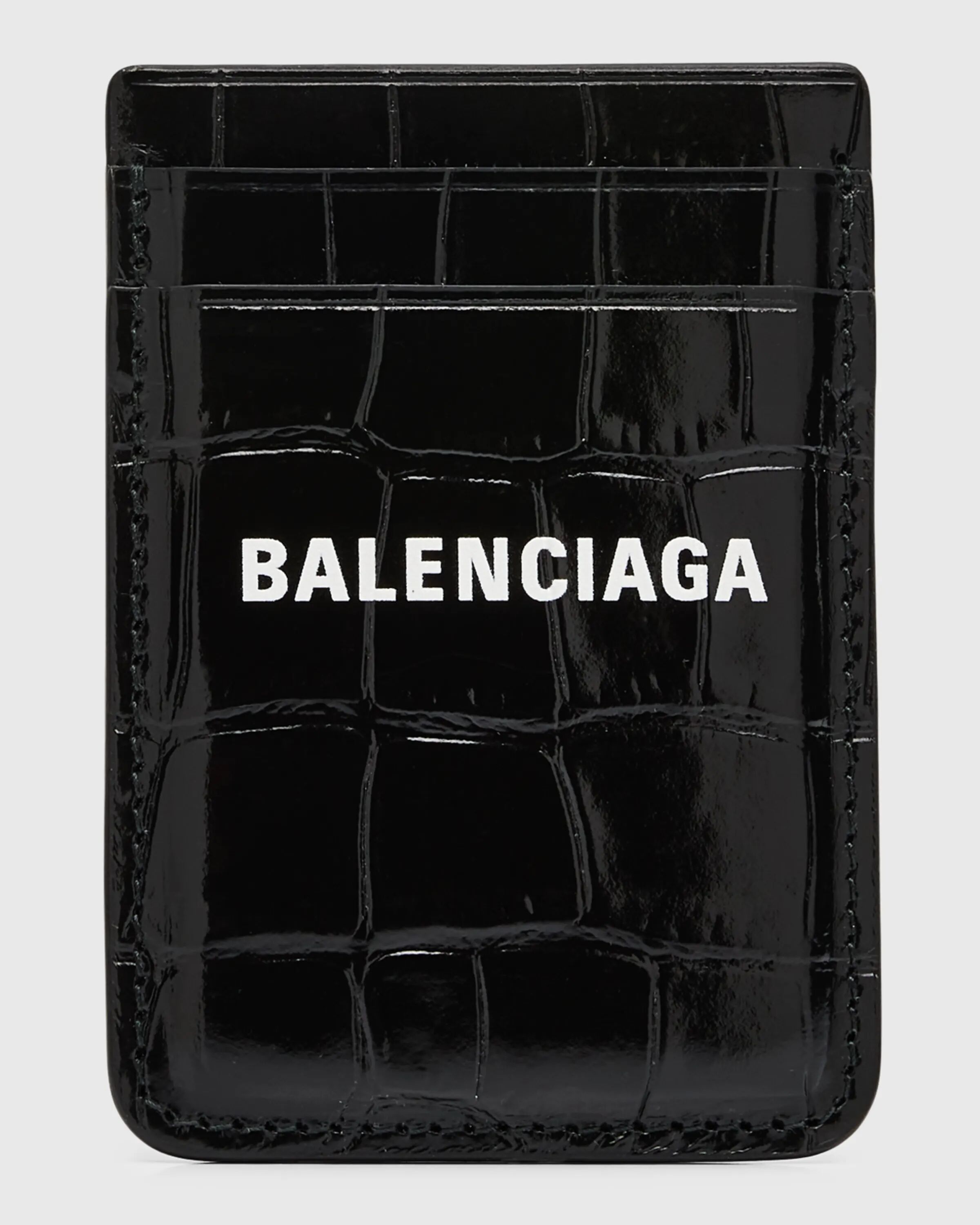 

Визитница Cash Croc с тиснением Balenciaga, цвет Black/White