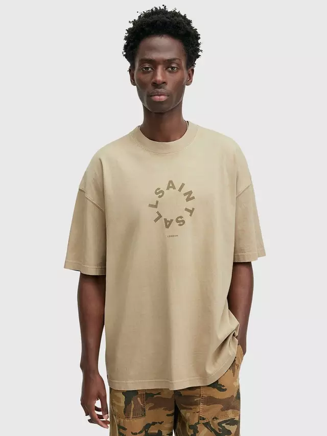 

Футболка AllSaints Tierra Organic Cotton Crew Neck, цвет boston/taupe