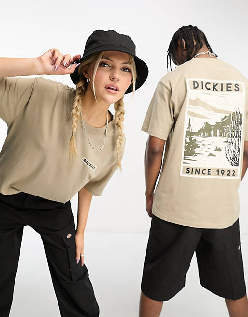 

Песочная футболка унисекс North Plains с принтом на спине Dickies эксклюзивно для Asos