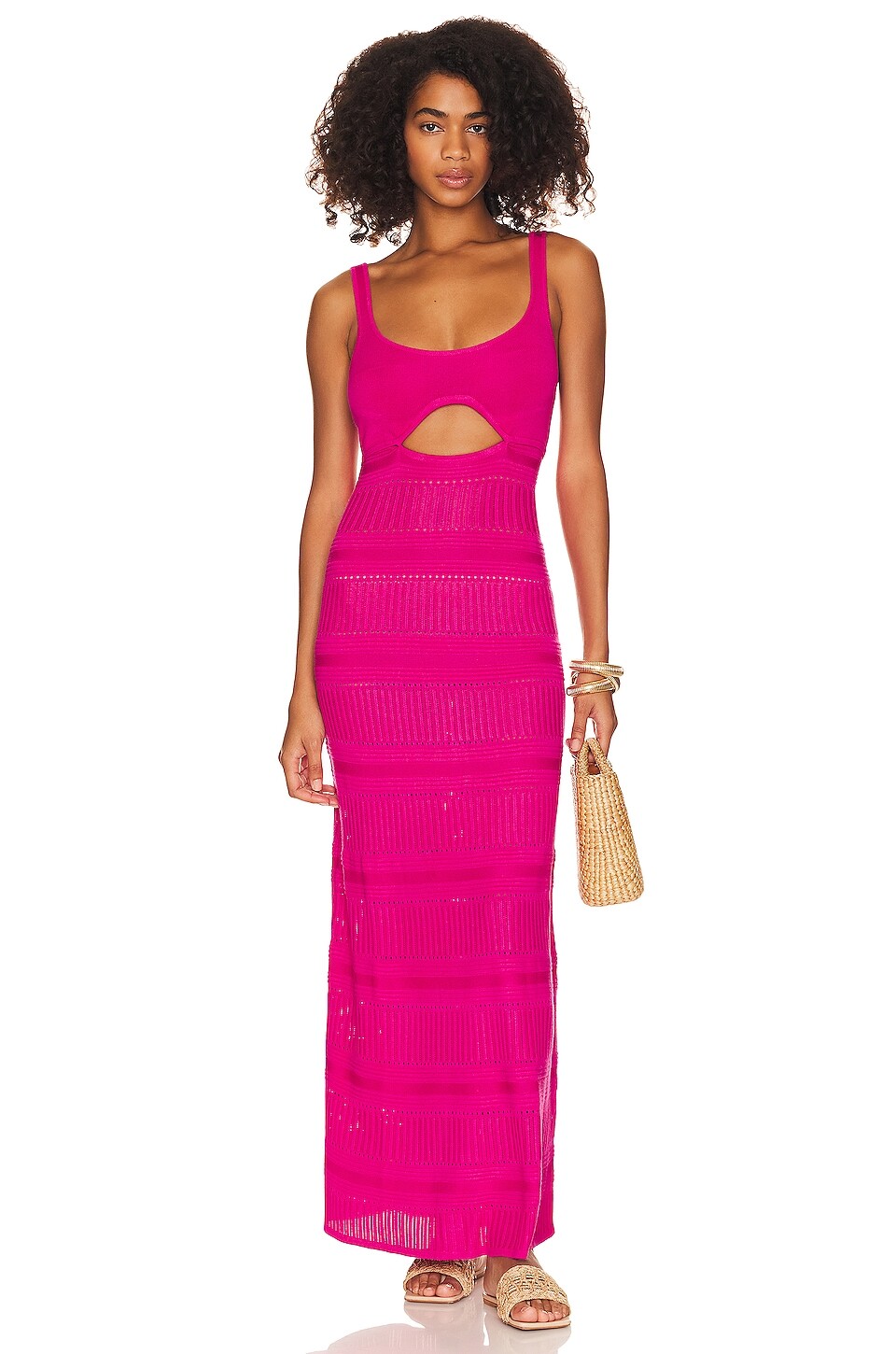 

Платье макси Lovers and Friends Tayla Pointelle, цвет Hot Pink