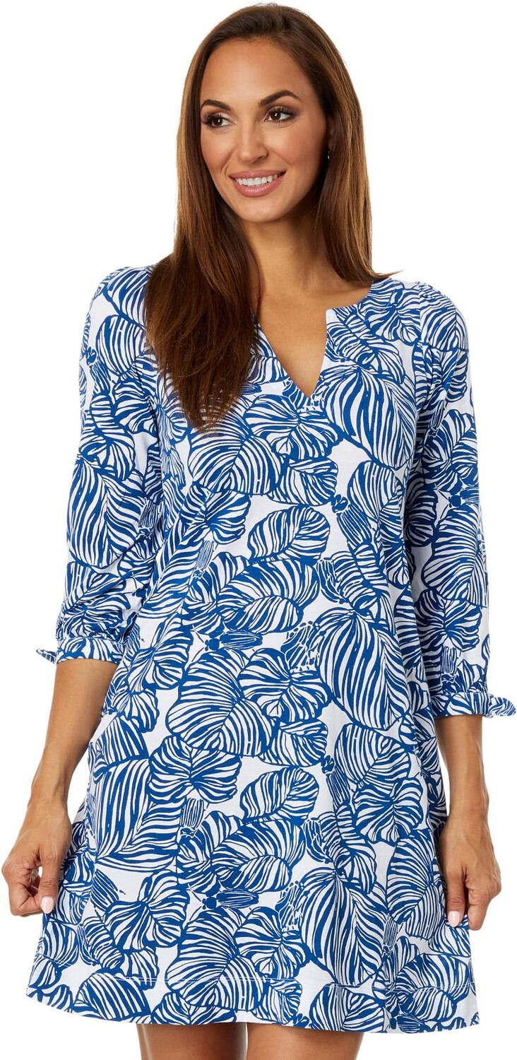 

Платье Cat с рукавами 3/4 Lilly Pulitzer, цвет Aegean Navy Beach Path