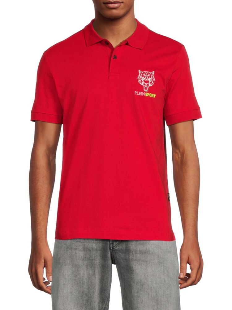 

Поло с логотипом Tiger Plein Sport, красный