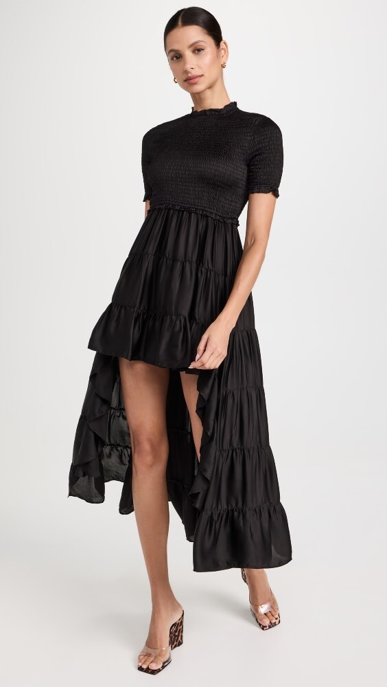 

Платье Abacaxi Smocked Tee High Low, черный
