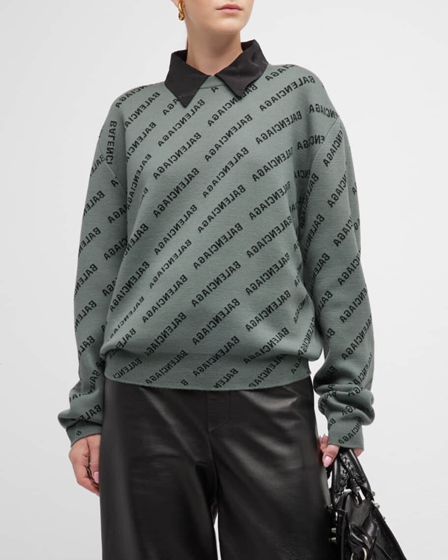 

Свитер с логотипом Mirror Mini Allover, средний крой Balenciaga