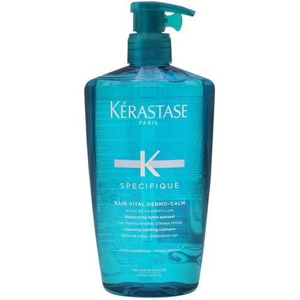 Kerastase - Specifique Bain Vital Dermo-Calm Очищающий успокаивающий шампунь 500мл Kérastase шампунь для кожи головы успокаивающий kerastase specifique bain vital dermo calm 250 мл