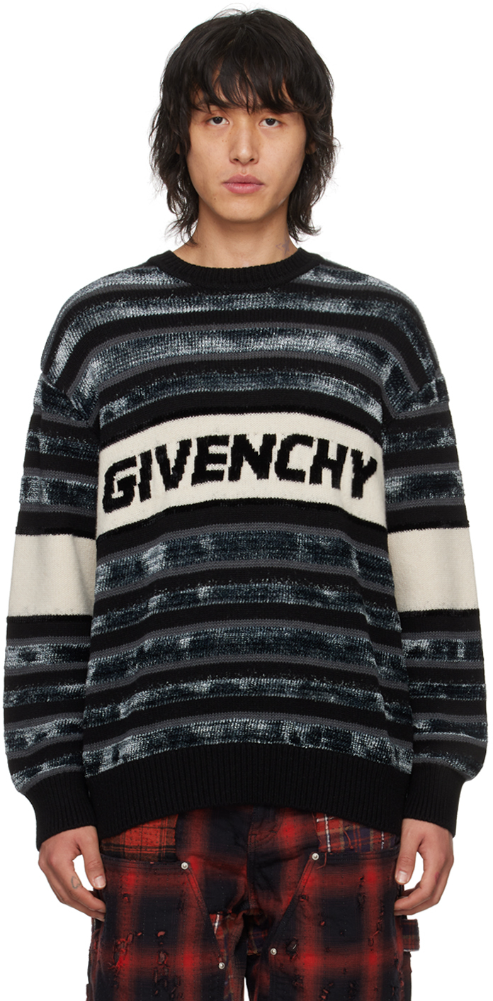 

Черный жаккардовый свитер Givenchy, цвет Black/Grey